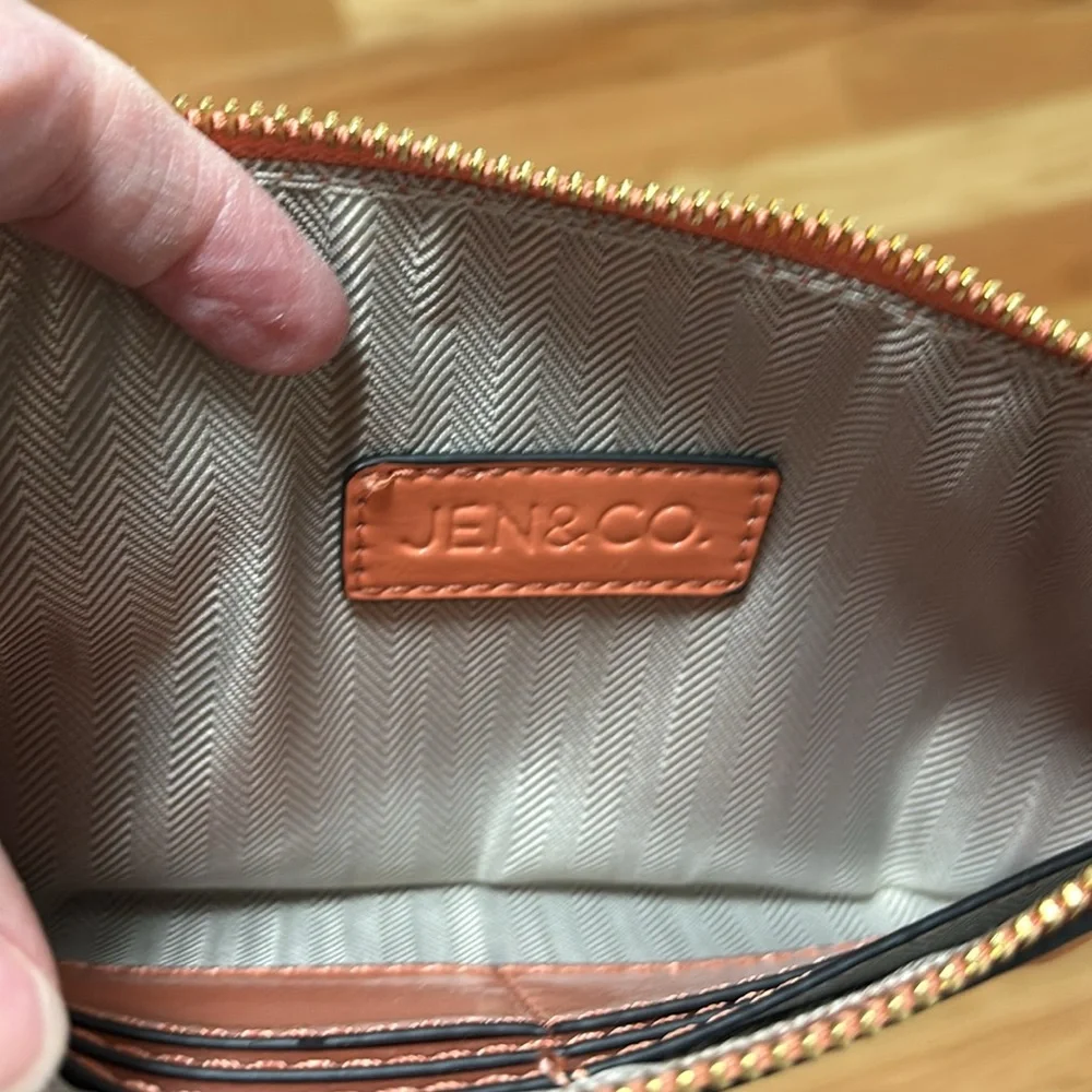 NWT Jen & Co. coral color clutch